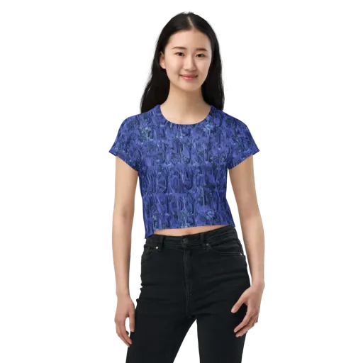 Sapphire Thicket on a Crop Tee