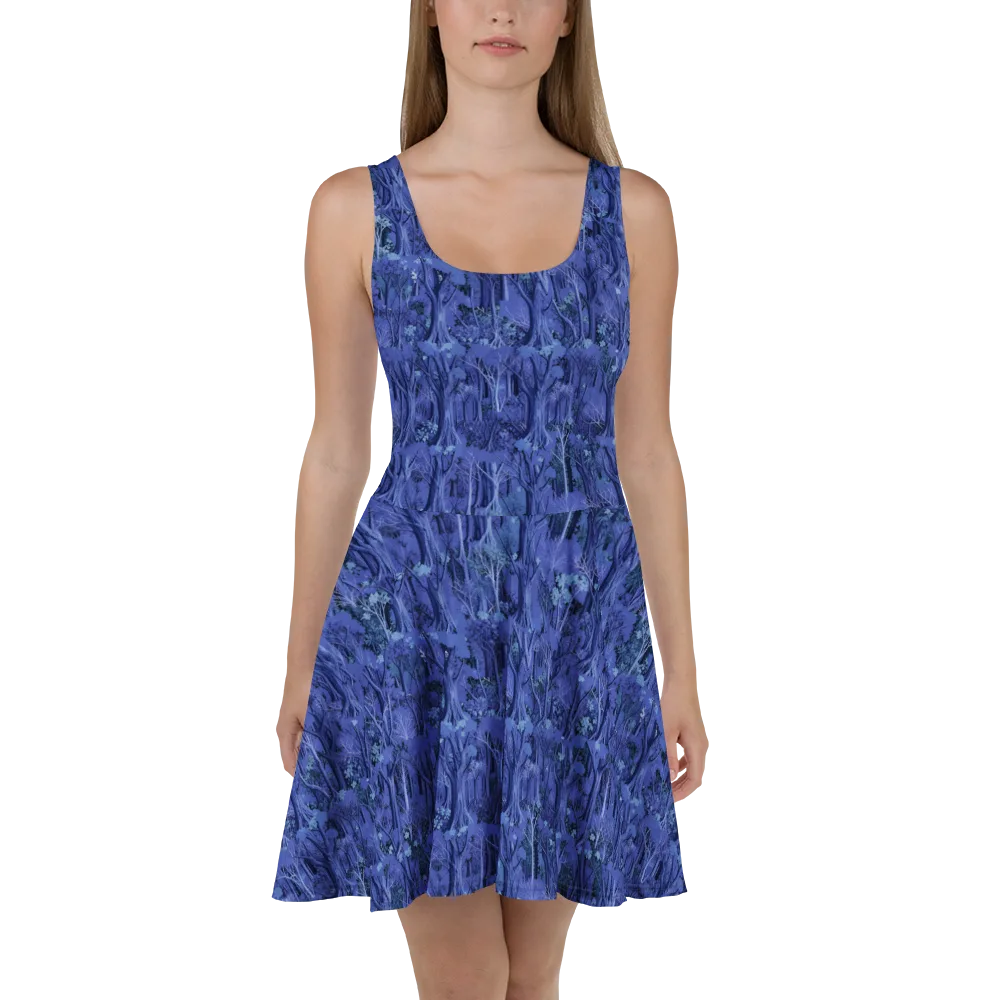 Sapphire Thicket on Skater Dress — Front
