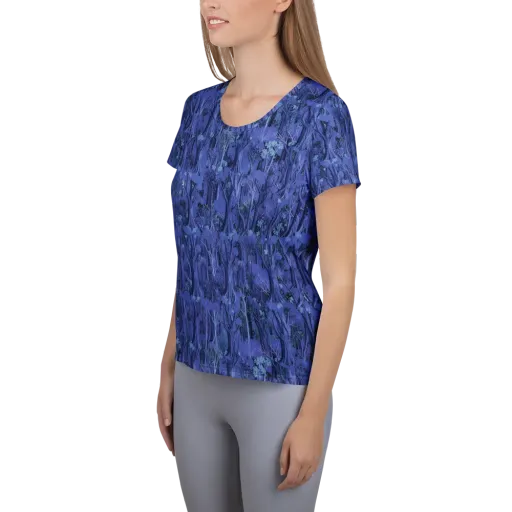 Sapphire Thicket on a Women's Athletic T-Shirt