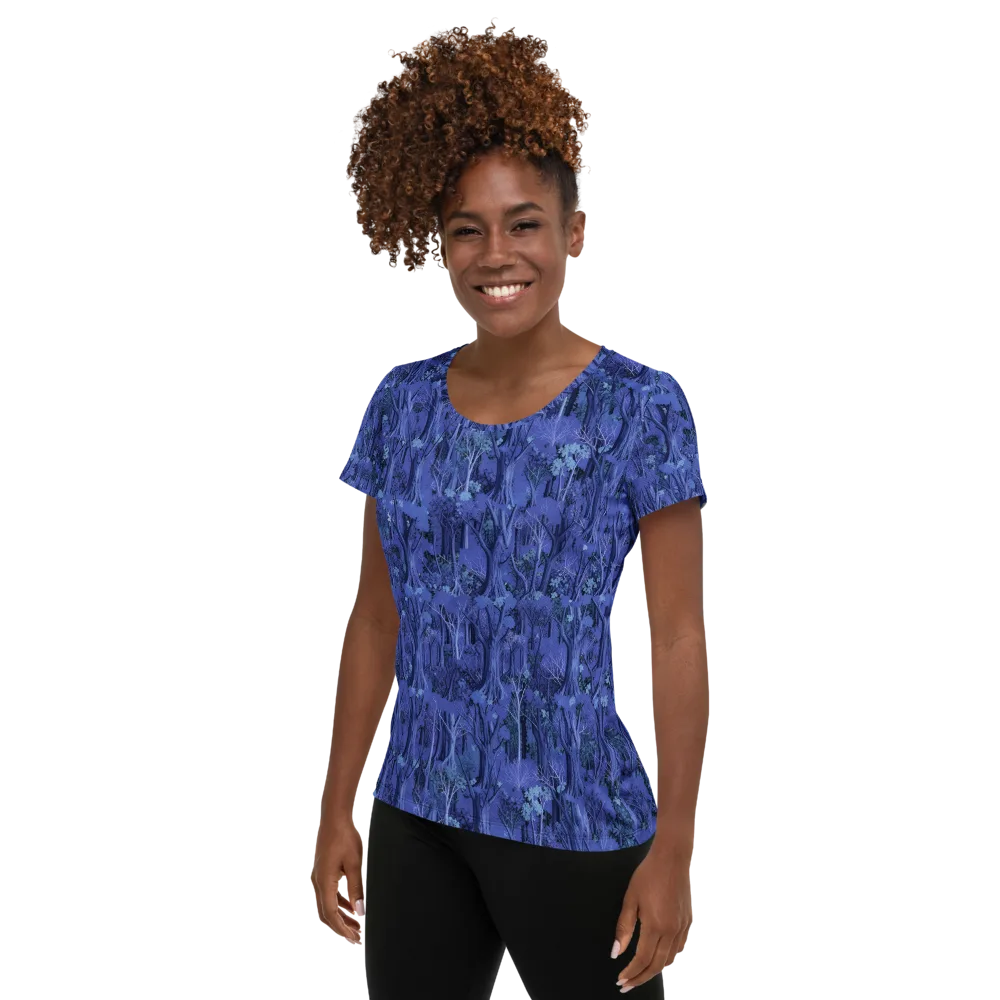 Sapphire Thicket on Women's Athletic T-Shirt — Left