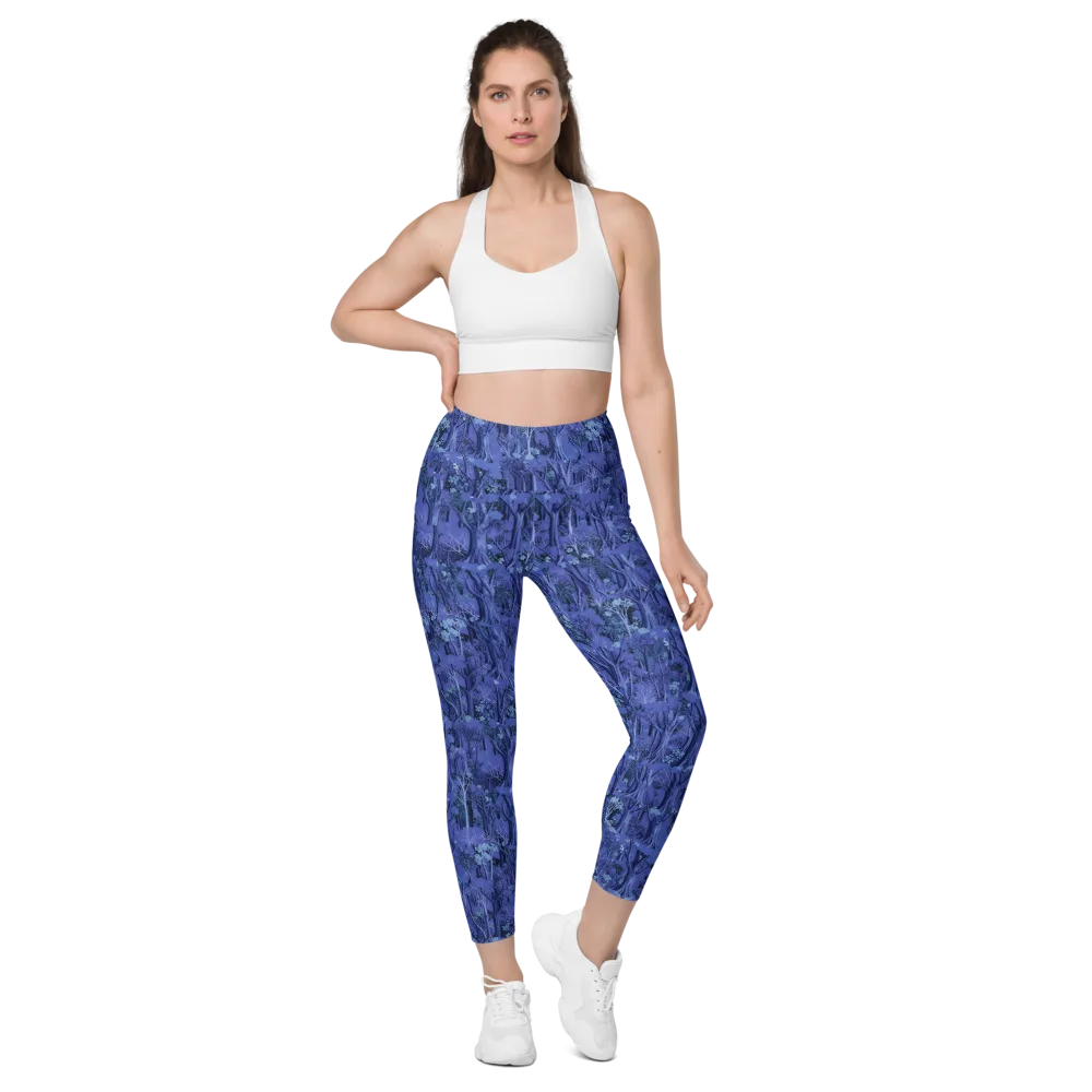 Sapphire Thicket on Leggings with Pockets — Front