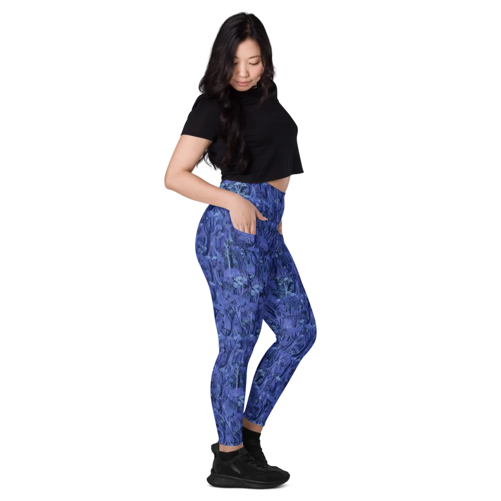 Sapphire Thicket on Leggings with Pockets — Right