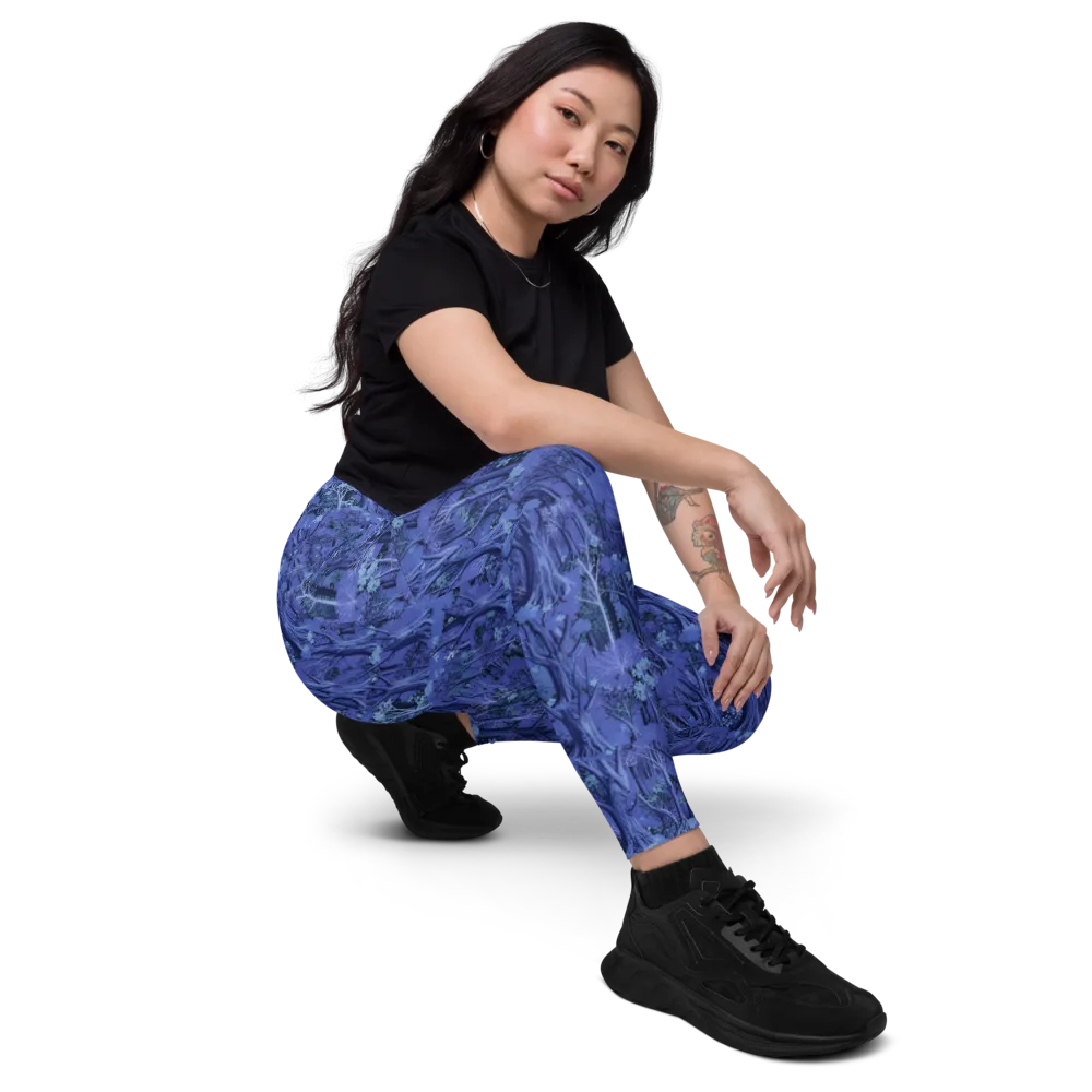 Sapphire Thicket on Leggings with Pockets — Right Front