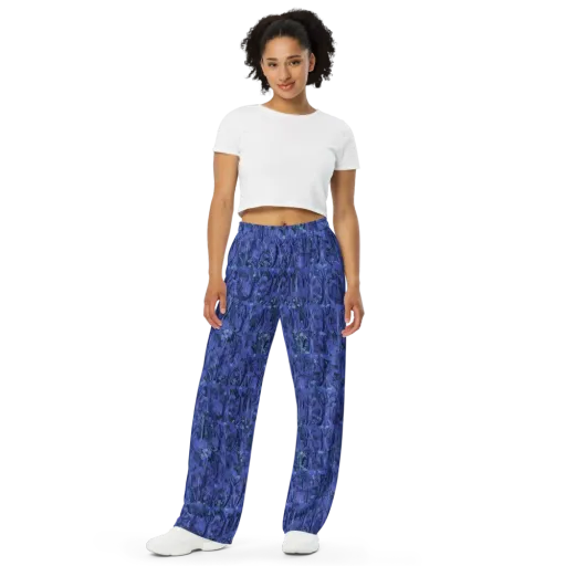 Sapphire Thicket on a Wide-Leg Pants