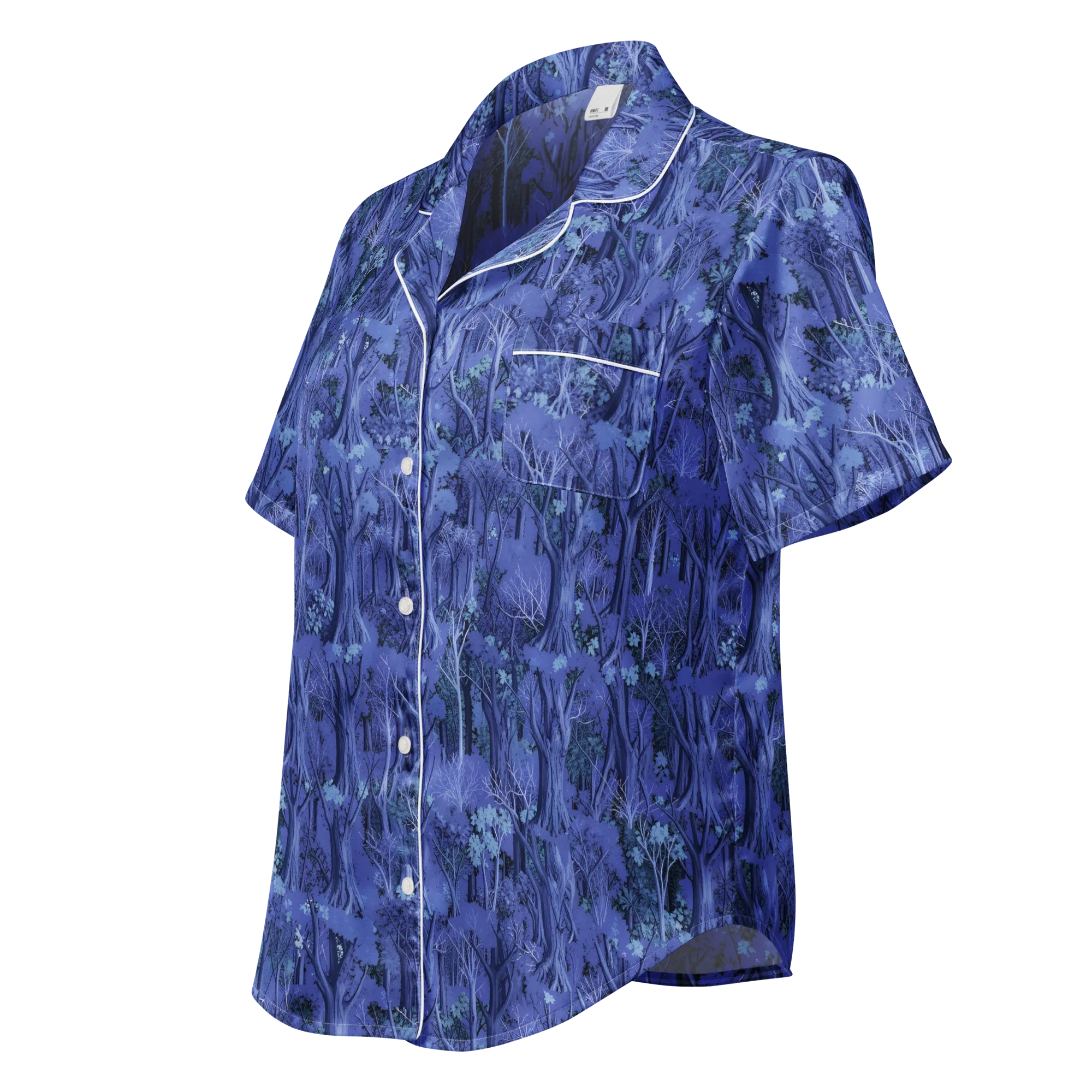 Sapphire Thicket on Women's Short Sleeve Pajama Top — Left Front