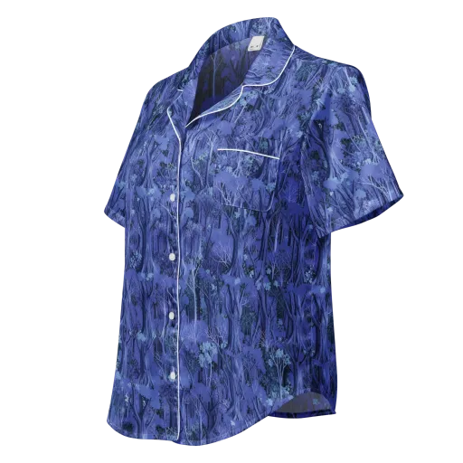 Sapphire Thicket on a Women's Short Sleeve Pajama Top