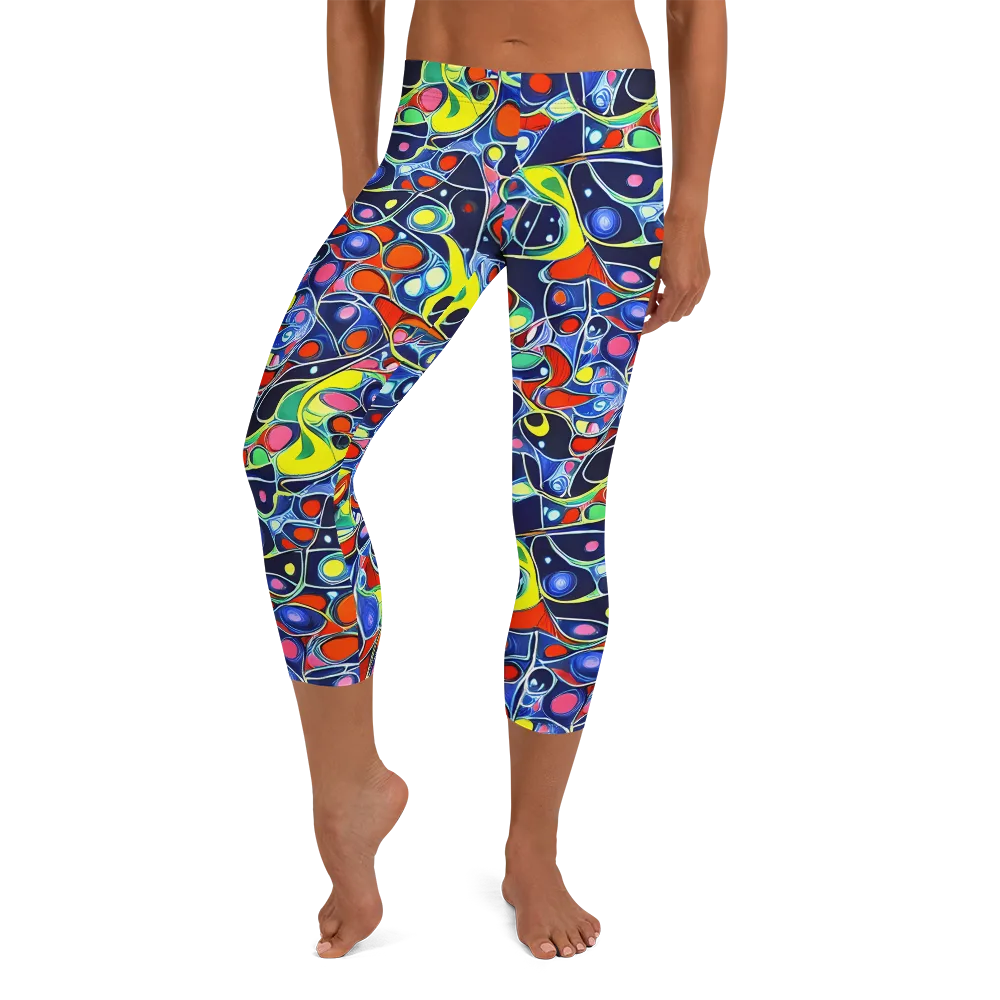 Chromatic Cells on Capri Leggings — Front