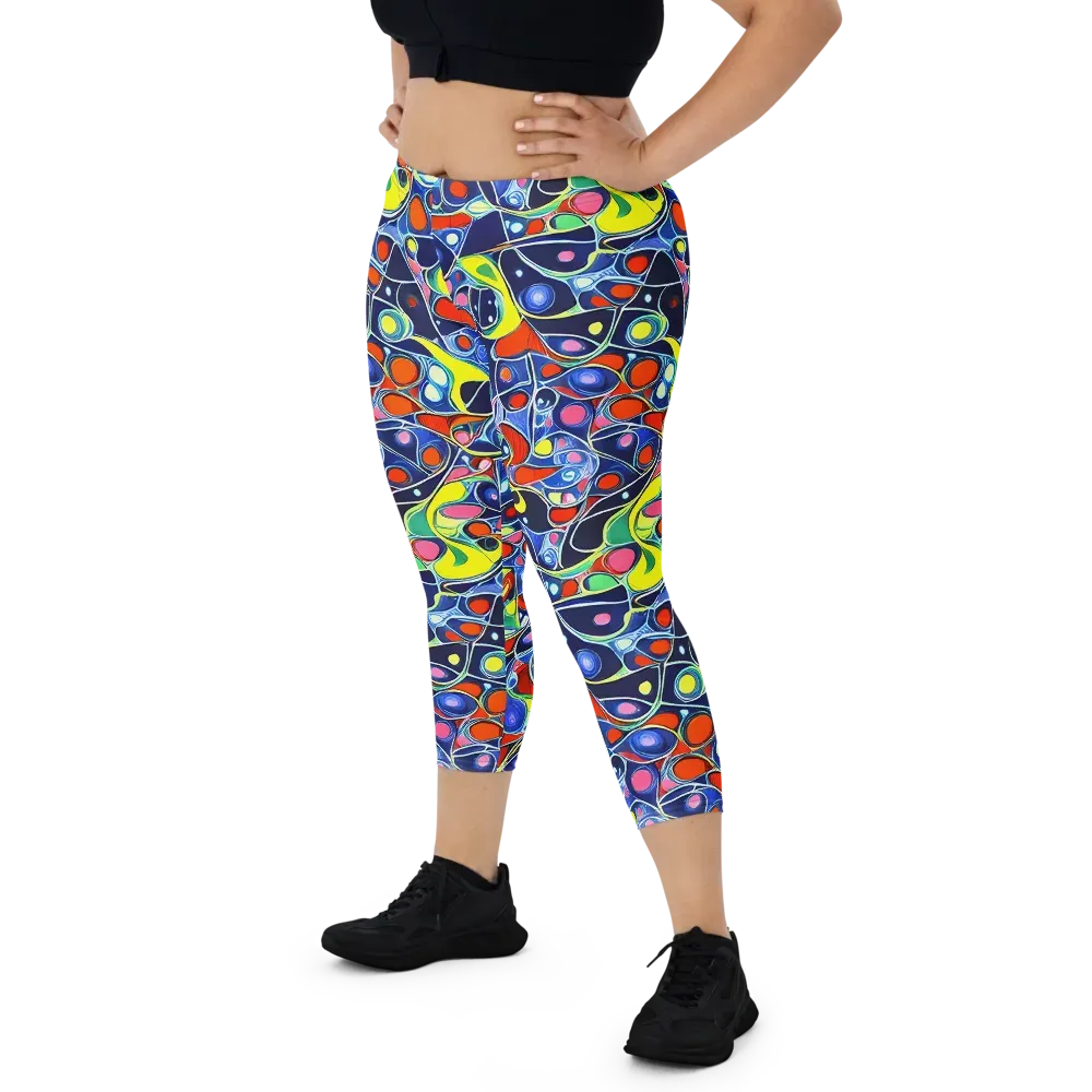 Chromatic Cells on Capri Leggings — Front