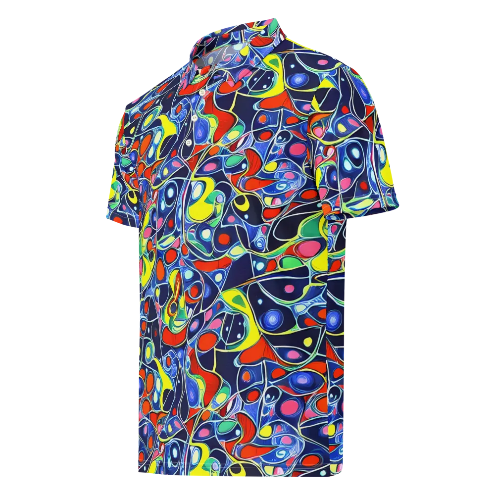 Chromatic Cells on Men's Slim Fit Polo Shirt — Left Front