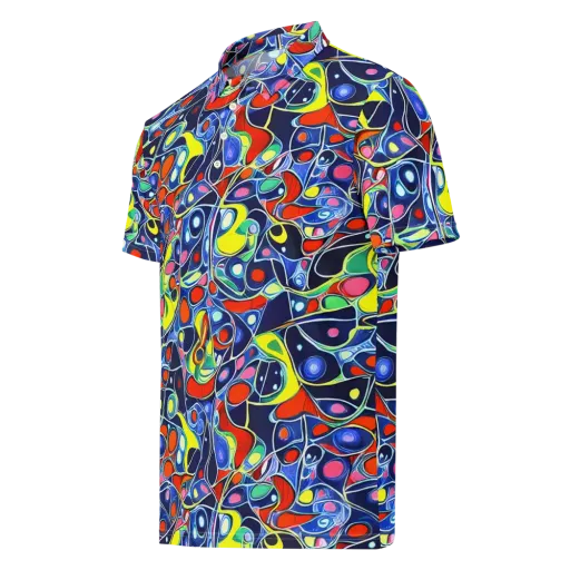 Chromatic Cells on a Men's Slim Fit Polo Shirt