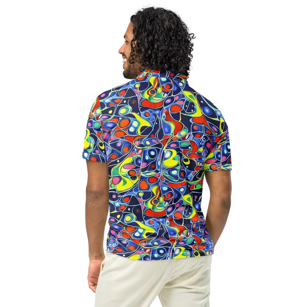 Chromatic Cells on Men's Slim Fit Polo Shirt — Back