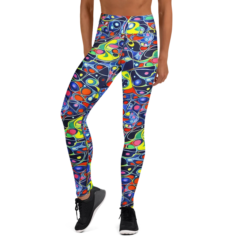 Chromatic Cells on Yoga Leggings — Front