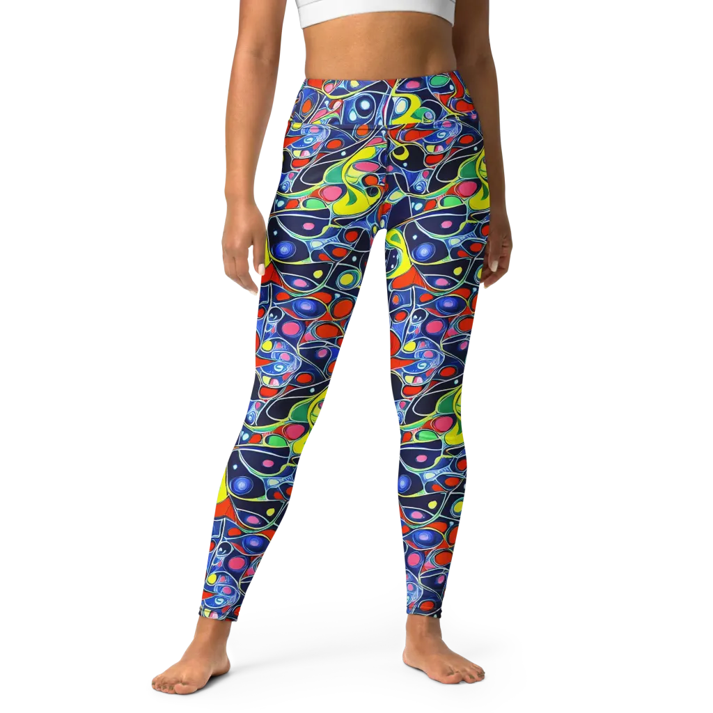 Chromatic Cells on Yoga Leggings — Front