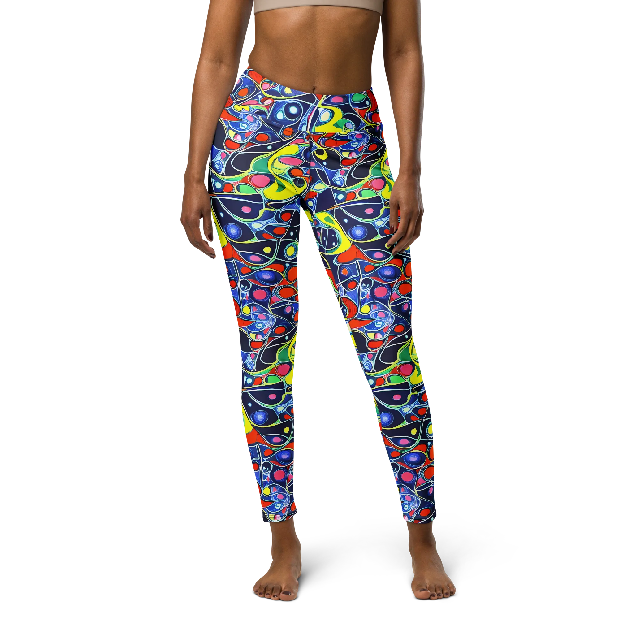 Chromatic Cells on Yoga Leggings — Front