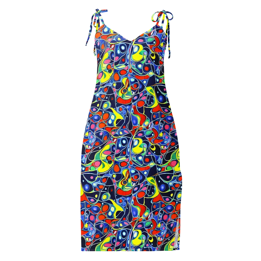 Chromatic Cells on Slip Dress — Front