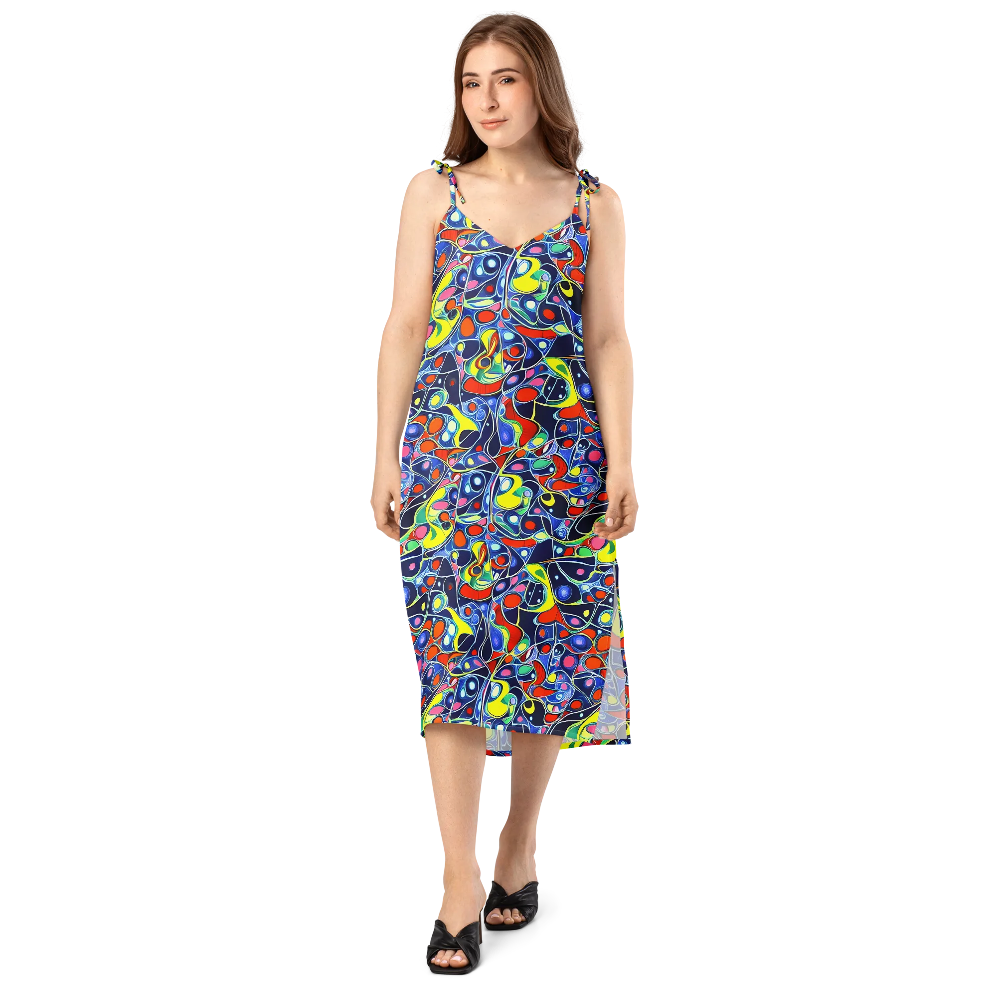 Chromatic Cells on Slip Dress — Front