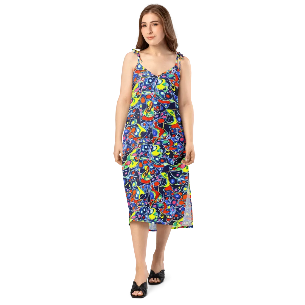 Chromatic Cells on Slip Dress — Front