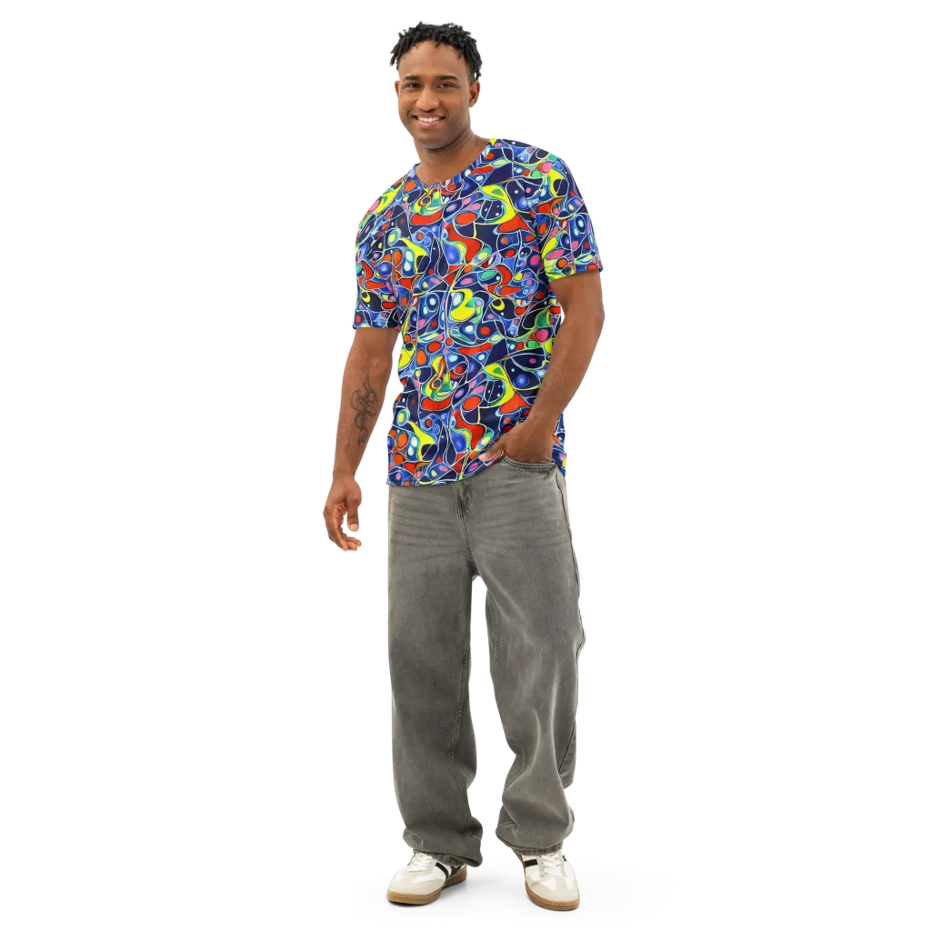 Chromatic Cells on Men's Cotton Crew Neck T-Shirt — Front