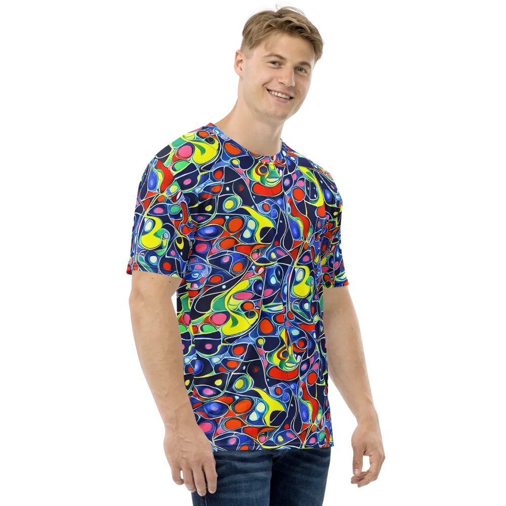Chromatic Cells on Men's Crew Neck T-Shirt — Right