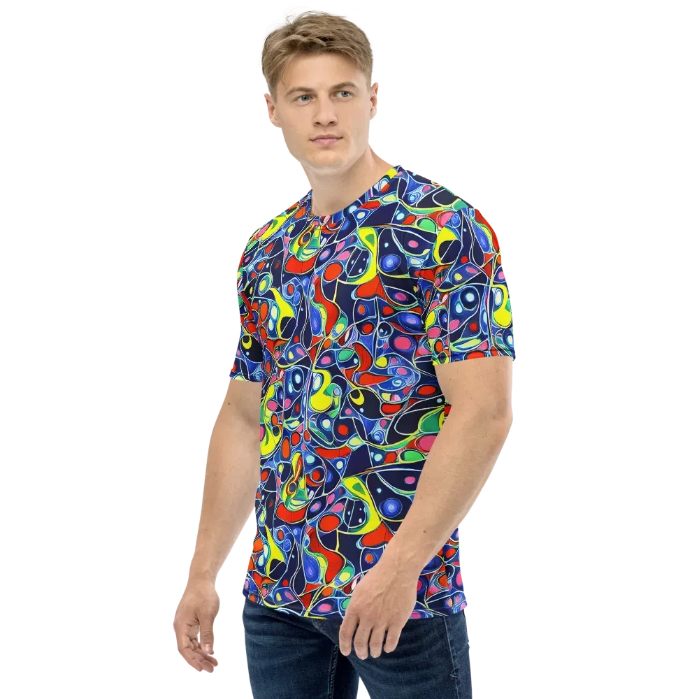 Chromatic Cells on Men's Crew Neck T-Shirt — Left
