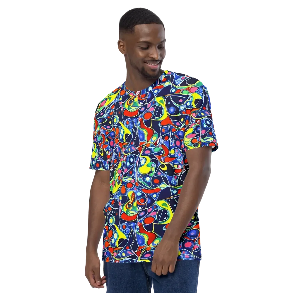 Chromatic Cells on Men's Crew Neck T-Shirt — Left