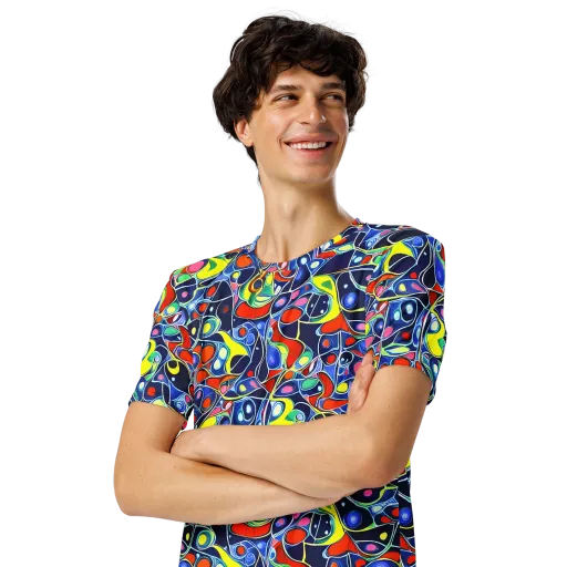 Chromatic Cells on a Men's Crew Neck T-Shirt