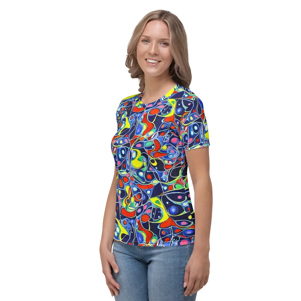 Chromatic Cells on Women's Crew Neck T-Shirt — Left