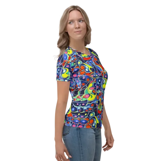 Chromatic Cells on a Women's Crew Neck T-Shirt