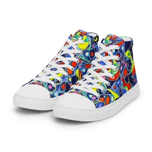 Chromatic Cells on a Women's High Top Canvas Shoes