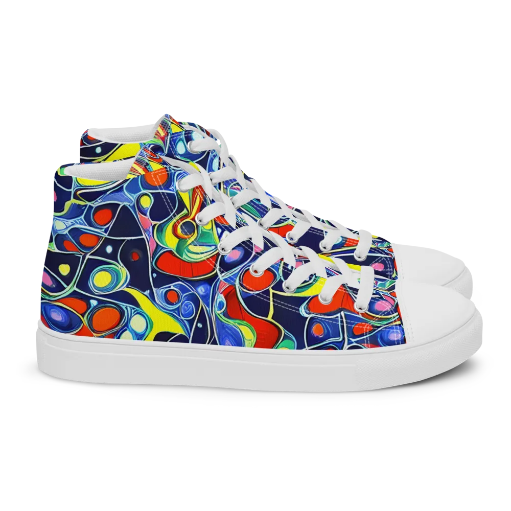Chromatic Cells on Women's High Top Canvas Shoes — Right
