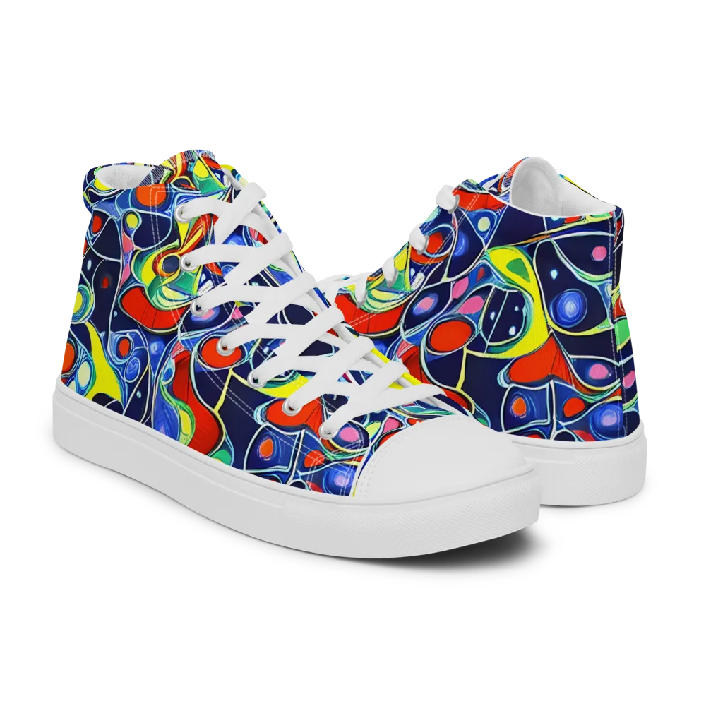 Chromatic Cells on Women's High Top Canvas Shoes — Right