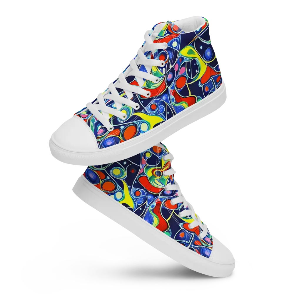 Chromatic Cells on Women's High Top Canvas Shoes — Front