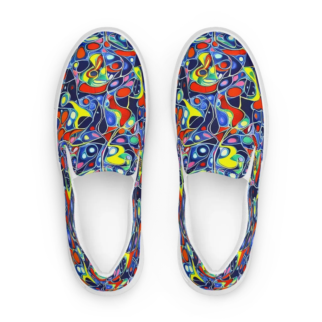 Chromatic Cells on Men's Slip-On Canvas Shoes — Front