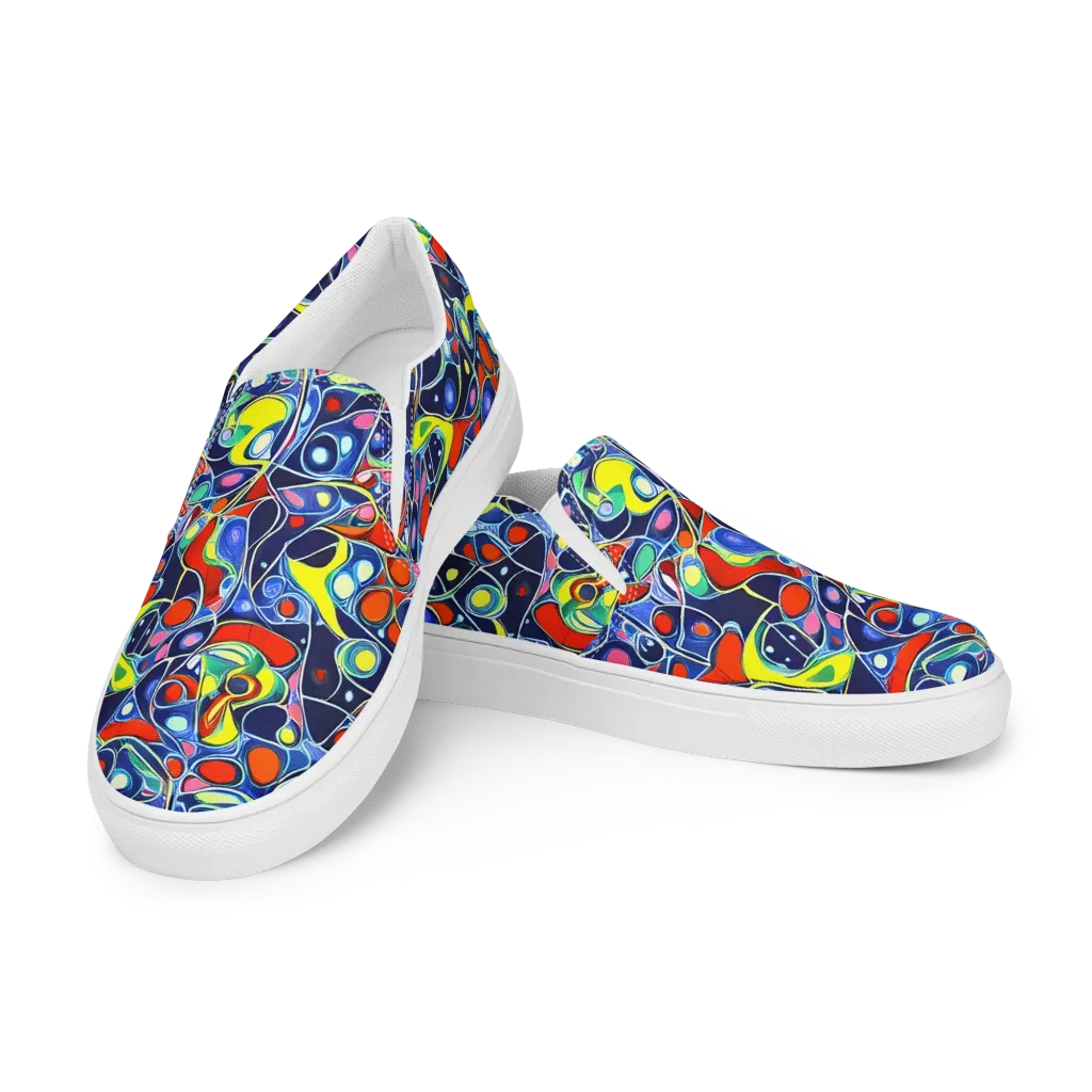 Chromatic Cells on Men's Slip-On Canvas Shoes — Left Front