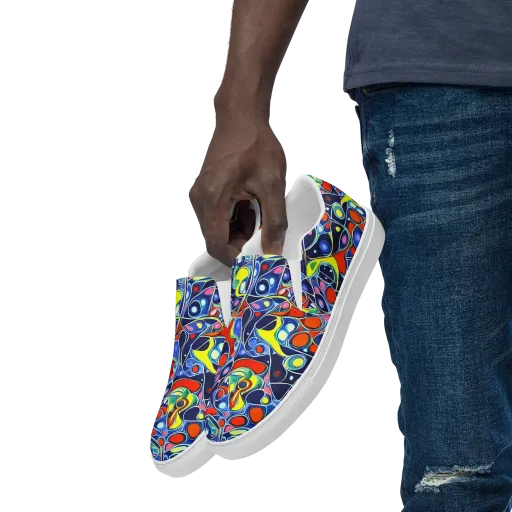 Chromatic Cells on a Men's Slip-On Canvas Shoes