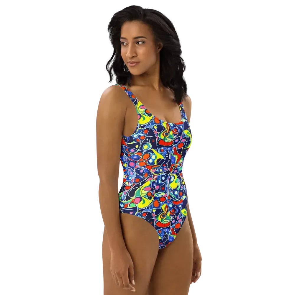 Chromatic Cells on One-Piece Swimsuit — Right