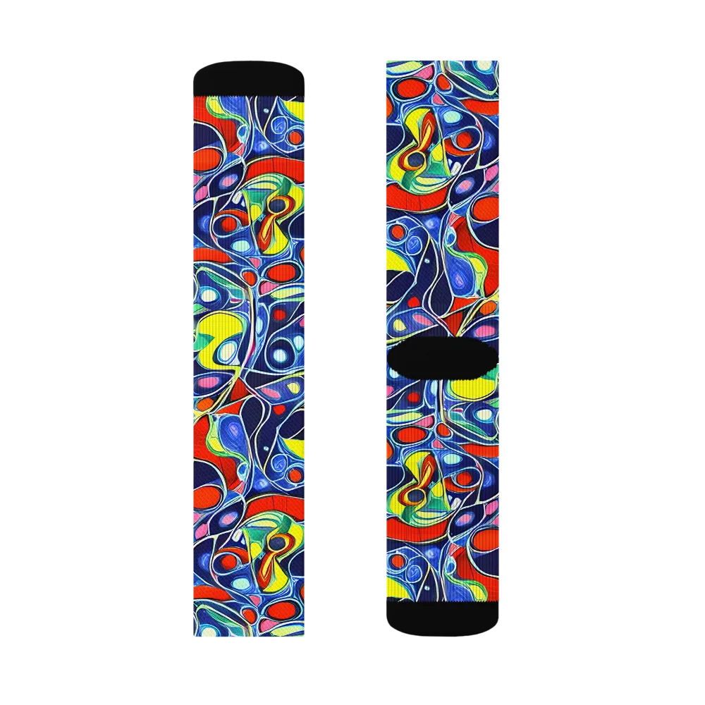 Chromatic Cells on Socks — Left Sock