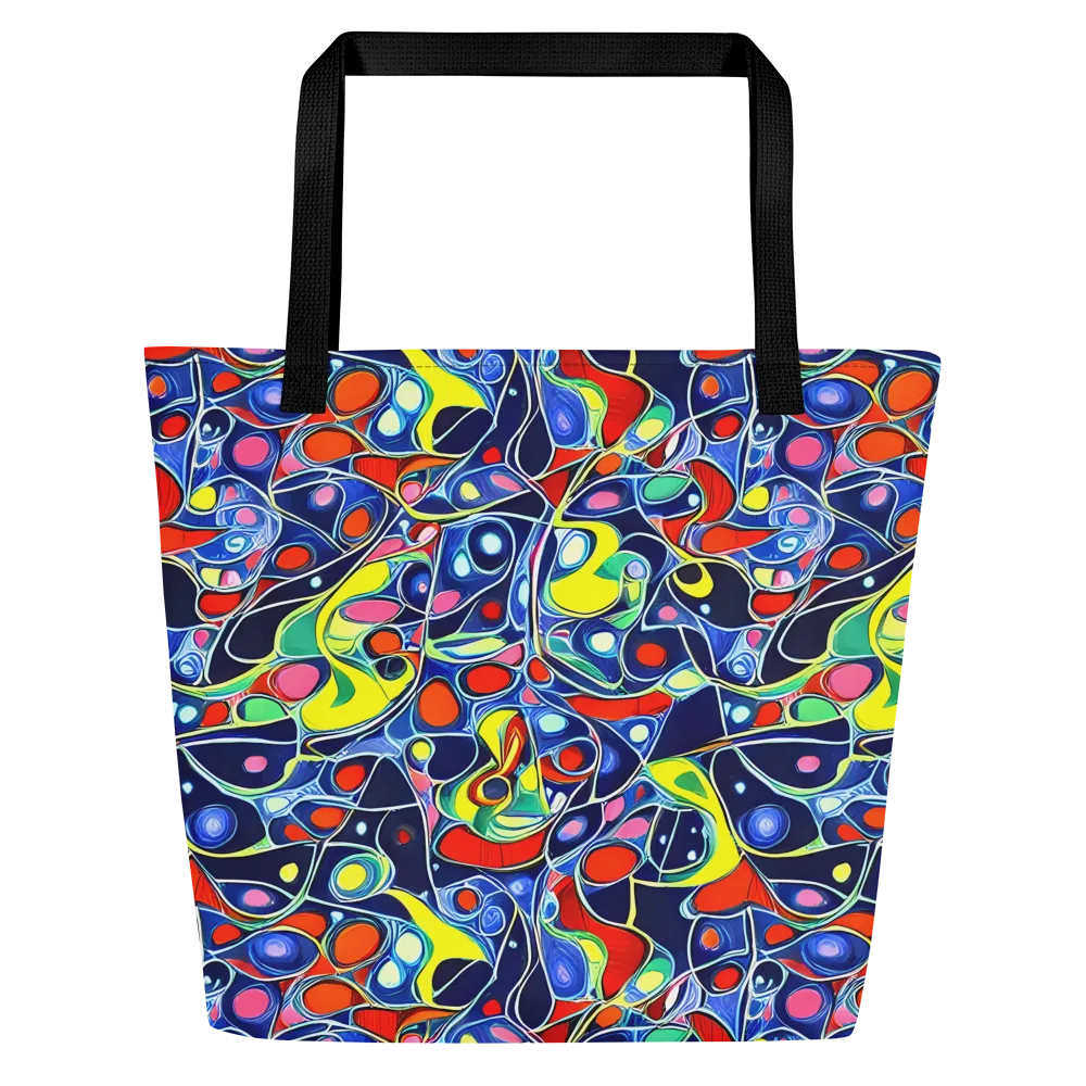Chromatic Cells on Large Tote Bag W/ Pocket — Front