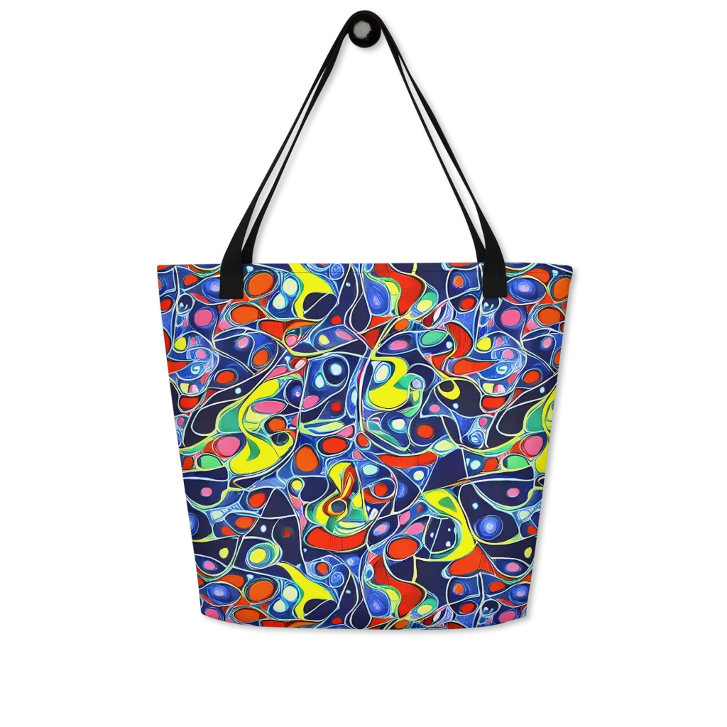 Chromatic Cells on Large Tote Bag W/ Pocket — Front
