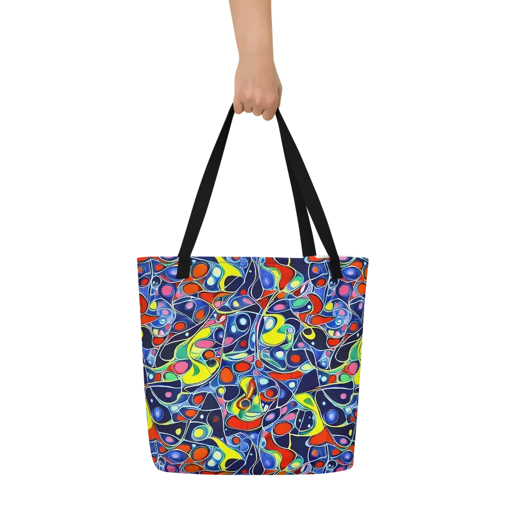 Chromatic Cells on Large Tote Bag W/ Pocket — Front