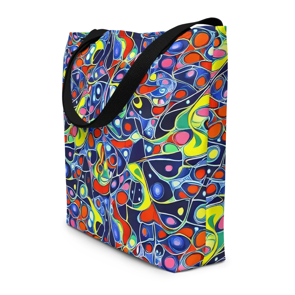 Chromatic Cells on Large Tote Bag W/ Pocket — Front