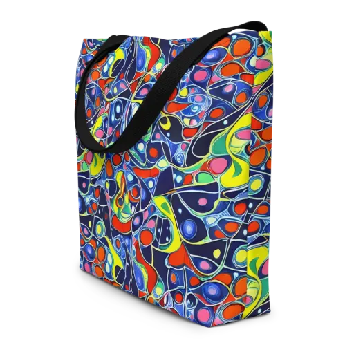 Chromatic Cells on a Large Tote Bag W/ Pocket