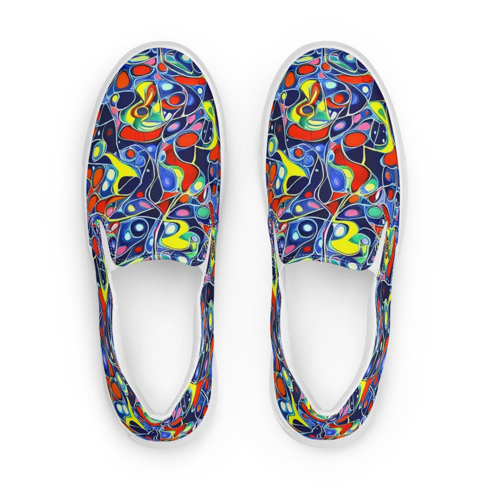 Chromatic Cells on Women's Slip-On Canvas Shoes — Front
