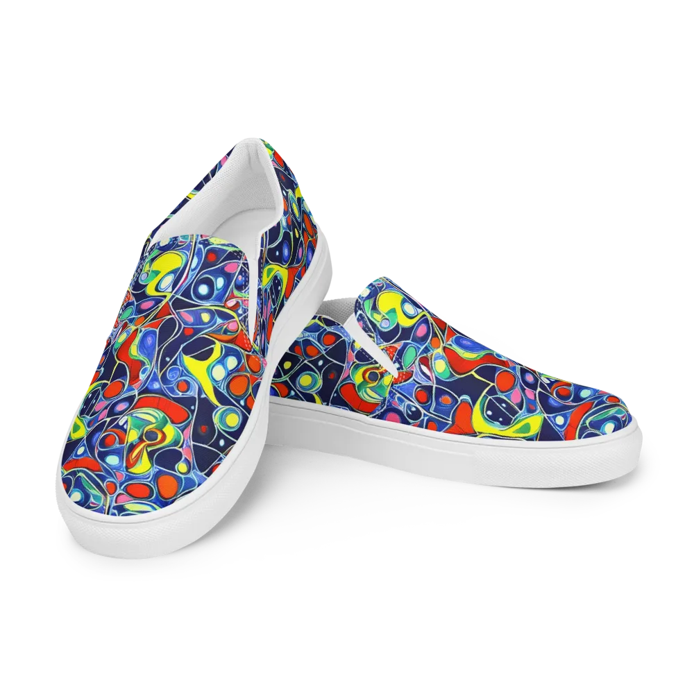Chromatic Cells on Women's Slip-On Canvas Shoes — Left Front