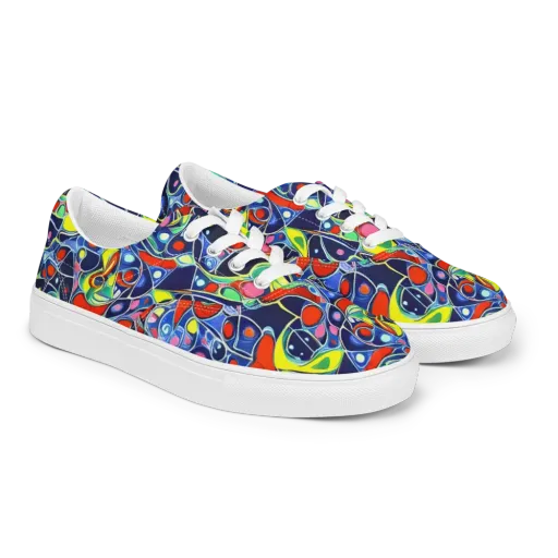 Chromatic Cells on a Men's Lace-Up Canvas Shoes