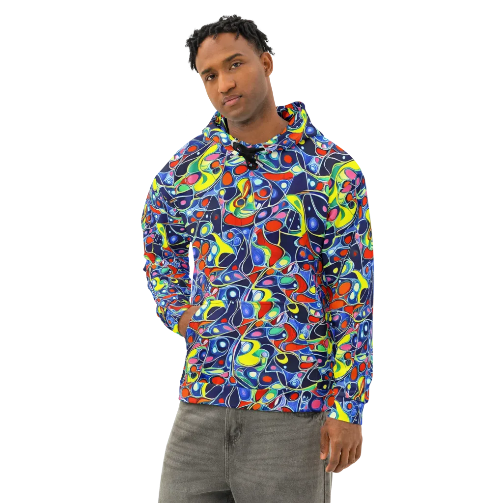 Chromatic Cells on Cotton Hoodie — Left Front
