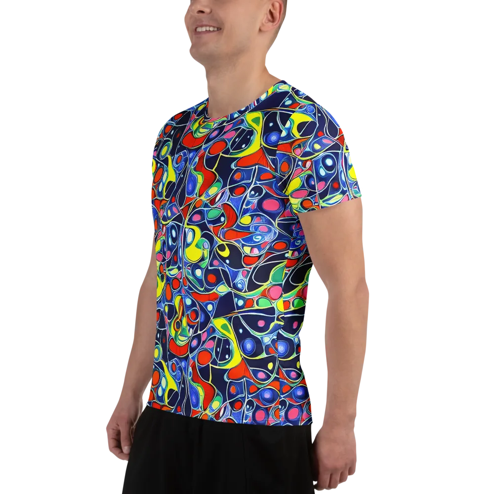 Chromatic Cells on Men's Athletic T-Shirt — Left