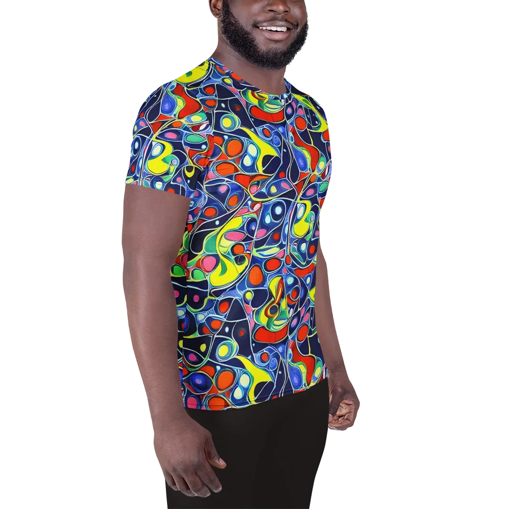 Chromatic Cells on Men's Athletic T-Shirt — Right