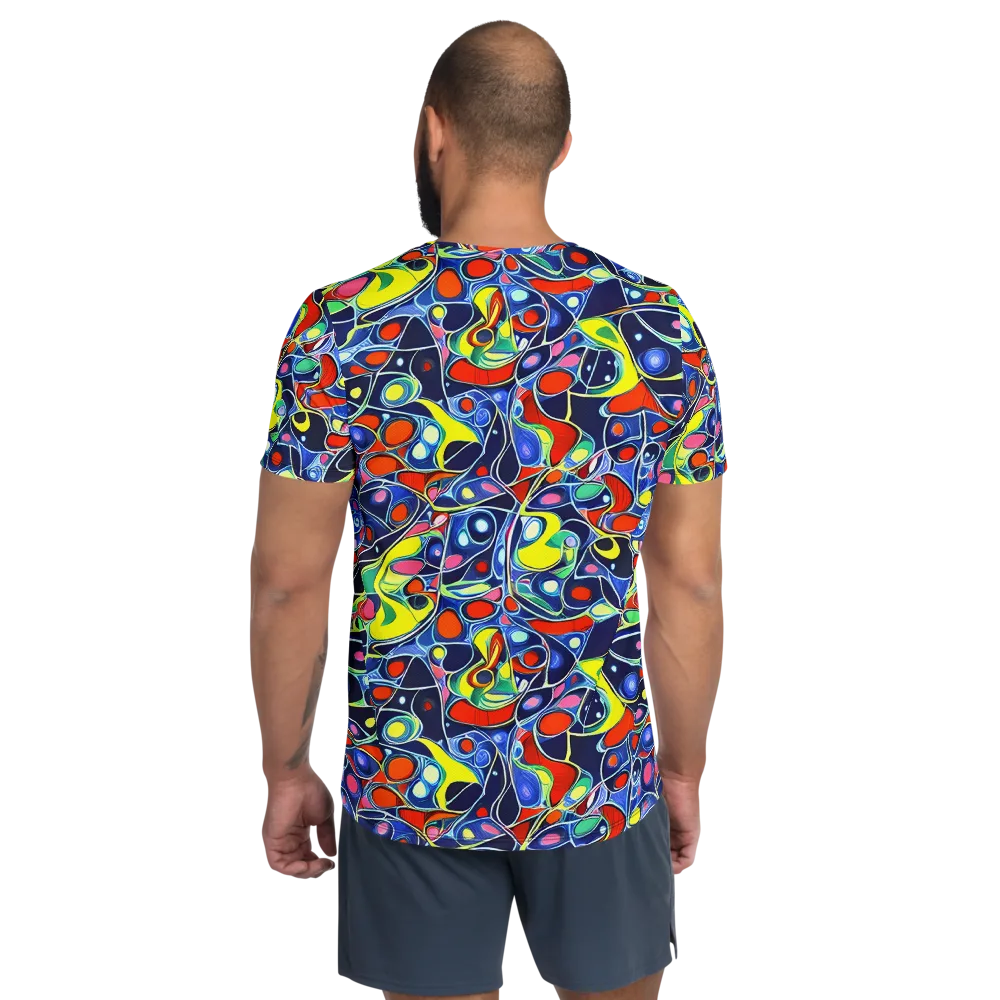 Chromatic Cells on Men's Athletic T-Shirt — Back