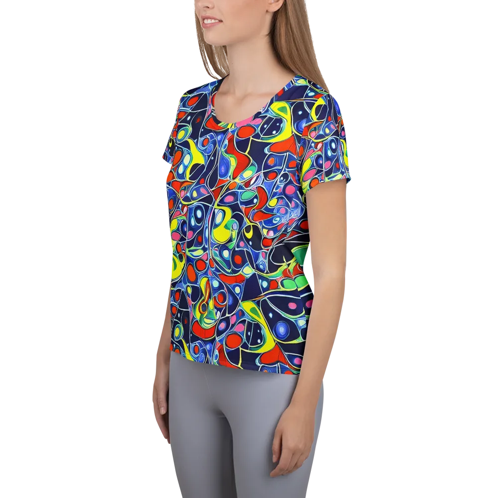 Chromatic Cells on Women's Athletic T-Shirt — Left